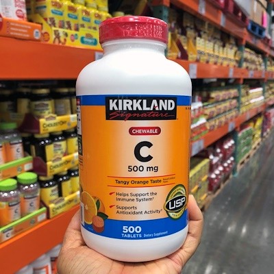 Viên ngậm Vitamin C Kirkland 500mg